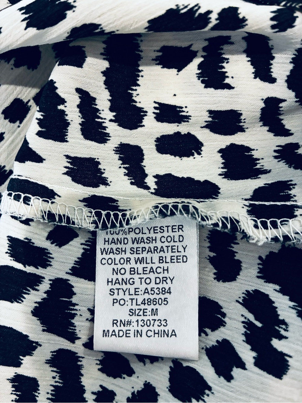 Umgee Black and Cream A Line Shift Dress - Animal Print Size M - Picture 4 of 7